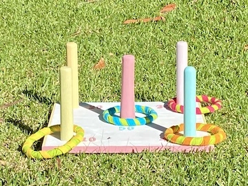 Jogo das Argolas Colorido Jogo das Argolas Colorido para alugar num jardim